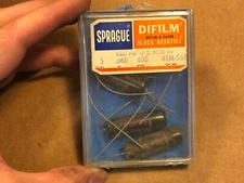 5 NOS NIB Vintage Sprague Black Beauty .068 uf 400v Capacitors Guitar Tone Caps
