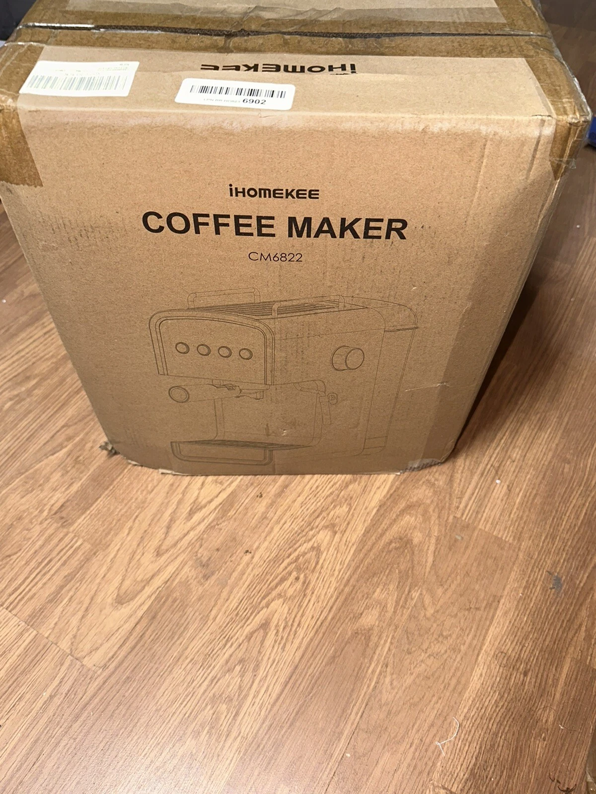 Ihomekee CM6822 Silver Black 15-Bar Fast Heating Removable Tank Espresso Machine