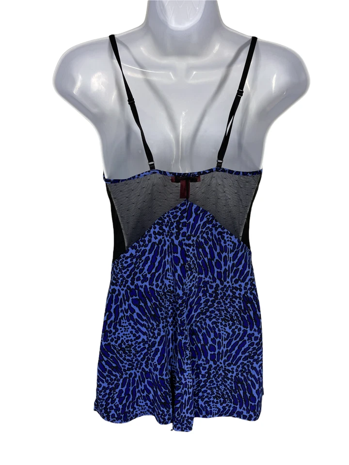 Mini camisón Betsey Johnson azul negro estampado animal para mujer talla mediana” Foto 3 de 4