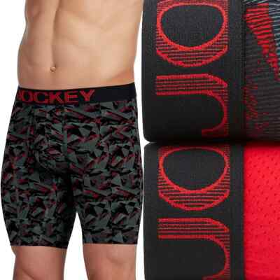 Men Jockey Underwear 2-pack Athletic Rapid Cool Stretch BOXER Briefs/RED
