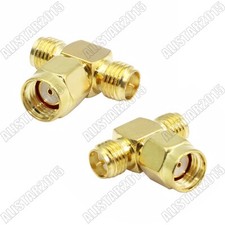 1 Piece SMA Adapter RP-SMA Male  Female Pin  to 2x RP SMA Female  Male Pin 