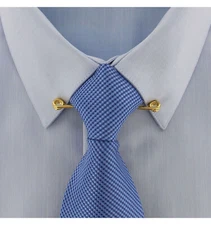 Ky & Co Gold Tone Collar Clip Mens 2 1/2" Bar Made in USA