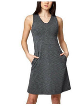 MONDETTA WOMEN'S ACTIVE SIDE POCKET DRESS (QUIET SHADE GRAY MEDIUM)NWT