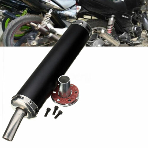 Black 60mm Universal Motorcycle Racing Exhaust Muffler Silence Silencer 2 Stroke - Picture 1 of 8