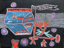 Takami Sakurai - Mid-Century Japanese Avant Garde Artist - Oil on Canvas 