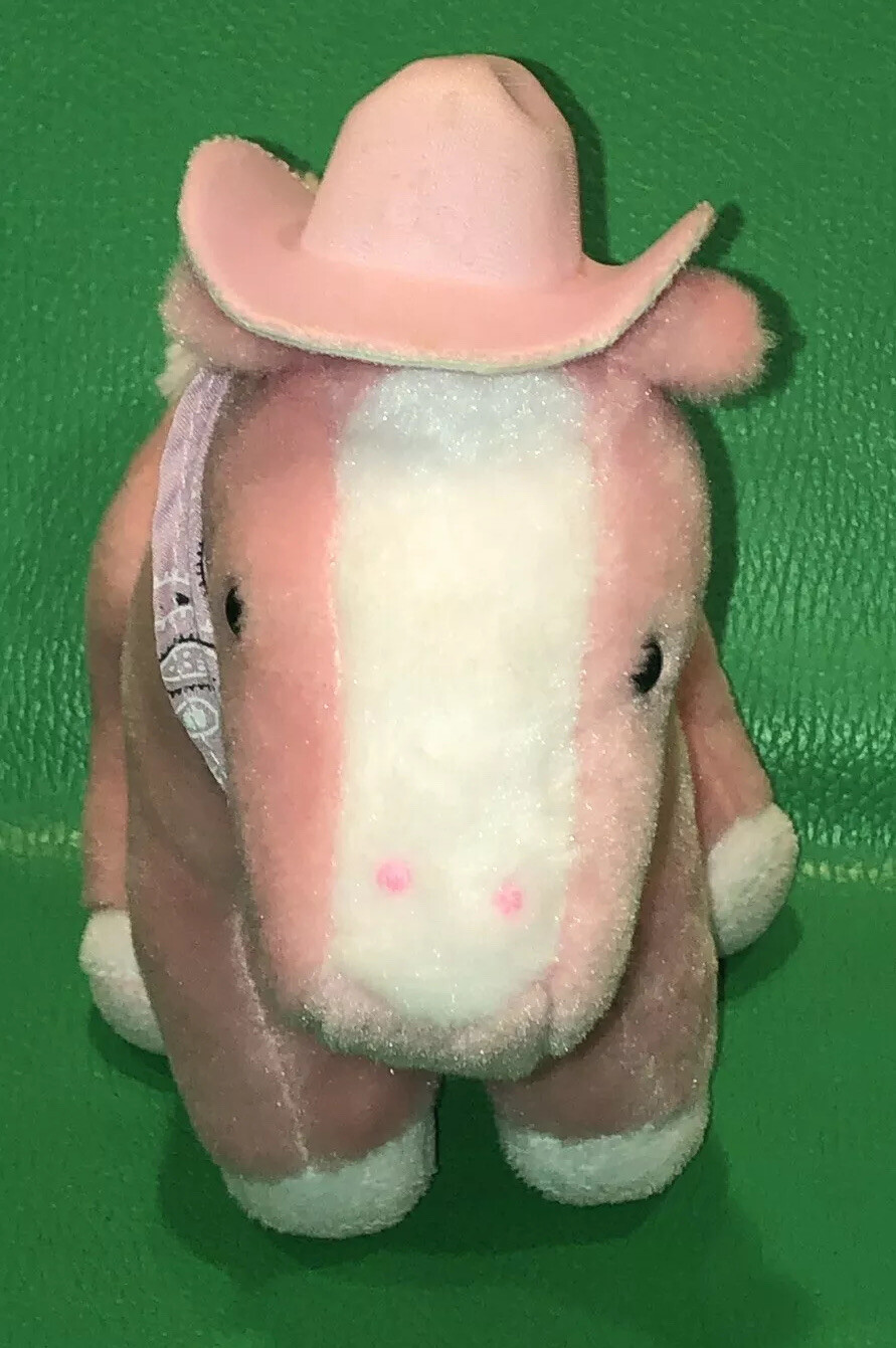 Buckaroo Bandits Peluche Rosa Cavallo Pony Cappello e Bandana Suono 9" Peluche