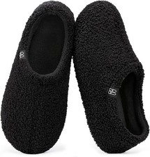 Women's Faux Fur Slippers Memory Foam Slip On Warm Indoor House Shoes