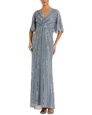 Mac Duggal Cape Sleeve Gown Women's Blue 4