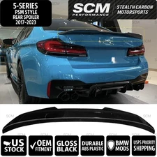 BMW REAR SPOILER 530i 540i M550I M5 SERIES FIT 2017-23 G30 PSM STYLE GLOSS BLACK