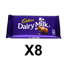 Cadbury Dairy Milk, Milk Chocolate Creamy Taste Chocolate Bar 180g (8 Packs)