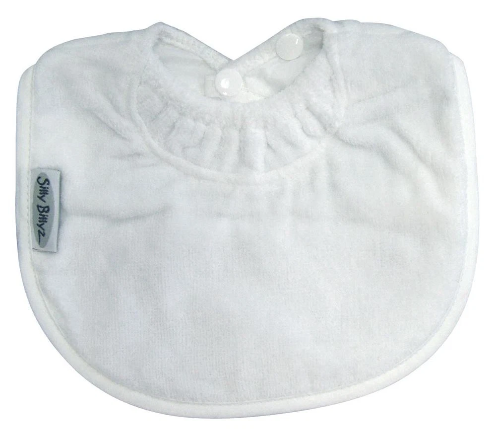 Silly Billyz Towel Baby's First Bib (White)