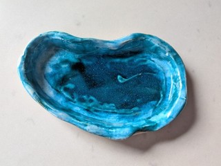 1950’s Ettore “Ted” DeGrazia Signed Small Ceramic Bowl Turquoise art pottery