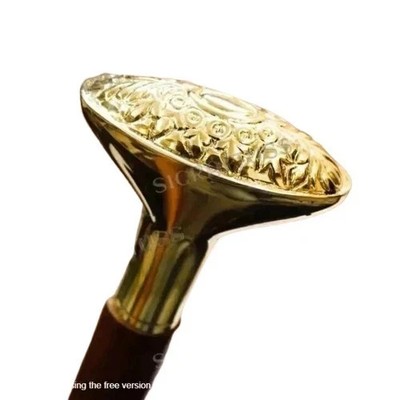 Artistic Rope Wooden Walking Stick with Beautiful Functional Brass Cane Handle