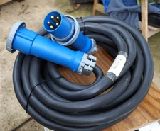 IEC-60309 Class 100-Amp 50-ft Portable Power Distribution Cable w/ Socket & Plug