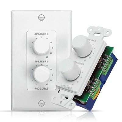 Pyle 120W Load Handling In-Wall Volume Control Part w/ Dual Independent Volume
