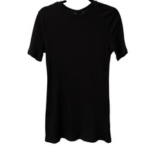 Sanctuary Black Dress Ribbed Stretch Bodycon Mini Size XL Minimalist New $79