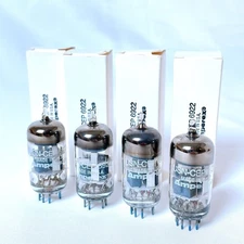 4x Amperex 6922 Vacuum Tubes Matched Set ECC88 Electronics Audio Parts Used