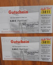 Gutschein Hallo Taxi 3811 Gutscheine je 5,00 € X 2 Hannover Region Hannover