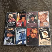 Vintage Country Music Cassette Tape Lot of 8 George Jones Dolly Parton and more 