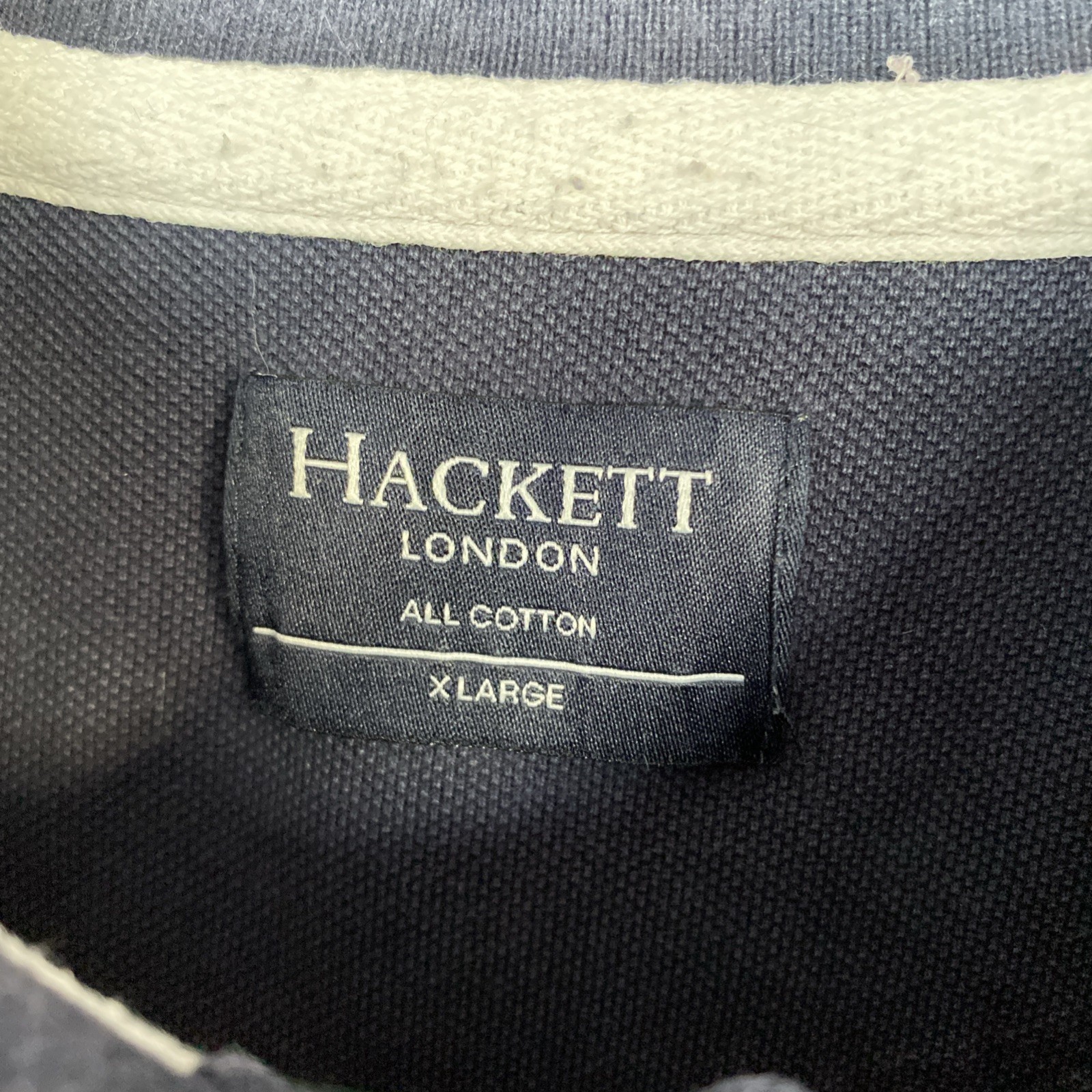 Hackett London Polo Shirt XL Navy Red Rugby Number 1 Applique Cotton Men’s image 3
