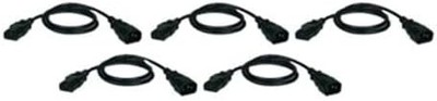 Set of five 2-foot computer power extension cords