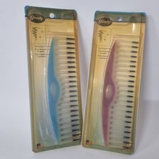 Lot 2 NOS VTG Goody Wide Tooth Detangling Hair Comb 2000 Color Dip Y2K 7" 51331