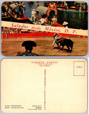 Saludos desde México D.F. Xochimilco and Bullfight Postcard