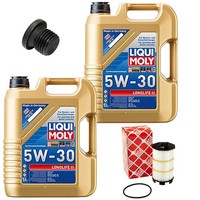 MotoröL Filter Set 5W-30 Liqui Moly 10 Liter + Schraube FüR Audi A4 VW Touareg
