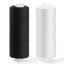 Thread for Sewing-1 Pcs Black and 1 Pcs White, 200 Yards Per Roll Polyester T...