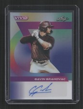 2024 Leaf Vivid #BA-GG1 Gavin Grahovac Base Autographs Prismatic Navy Blue #/7