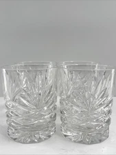 4 Noritake Crystal Hampton Hall Double Old Fashion Glasses
