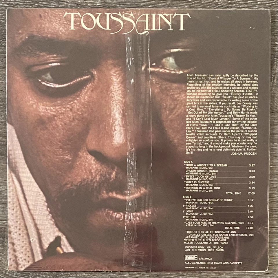 Allen Toussaint~Toussaint SPS 24003 SEALED LP - Image 2 of 3