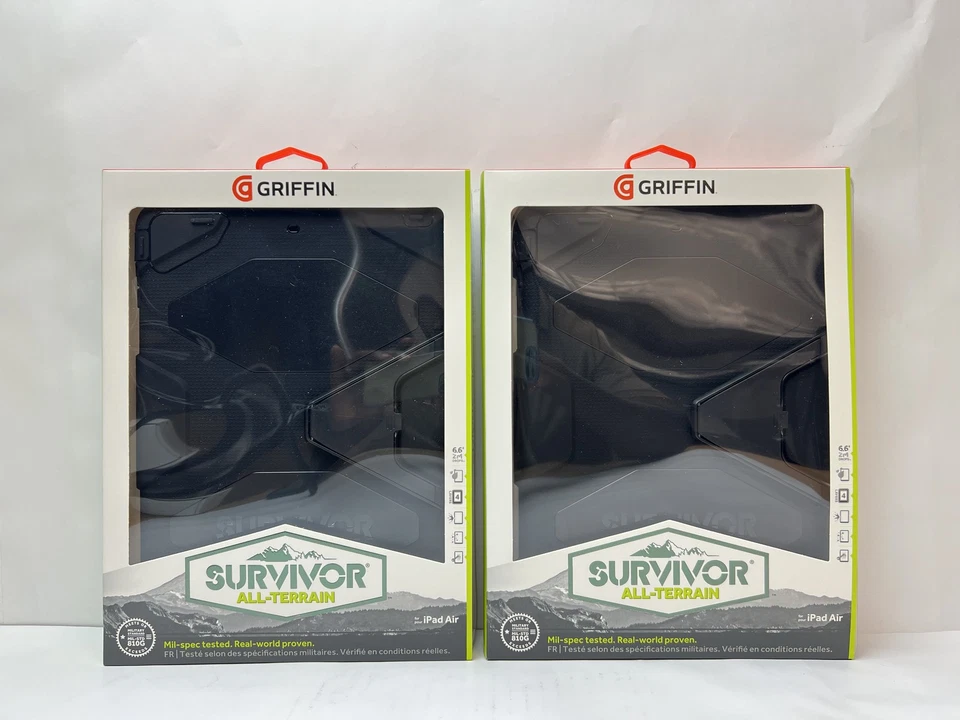 2 Pcs Brand New Griffin Survivor Case for Apple iPad Air 1 & Stand Black GB36307 - Image 2 of 4