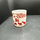 Vintage Hazel Atlas Children’s Nursery Rhyme Milk Glass Mug G is for Goose 40’s