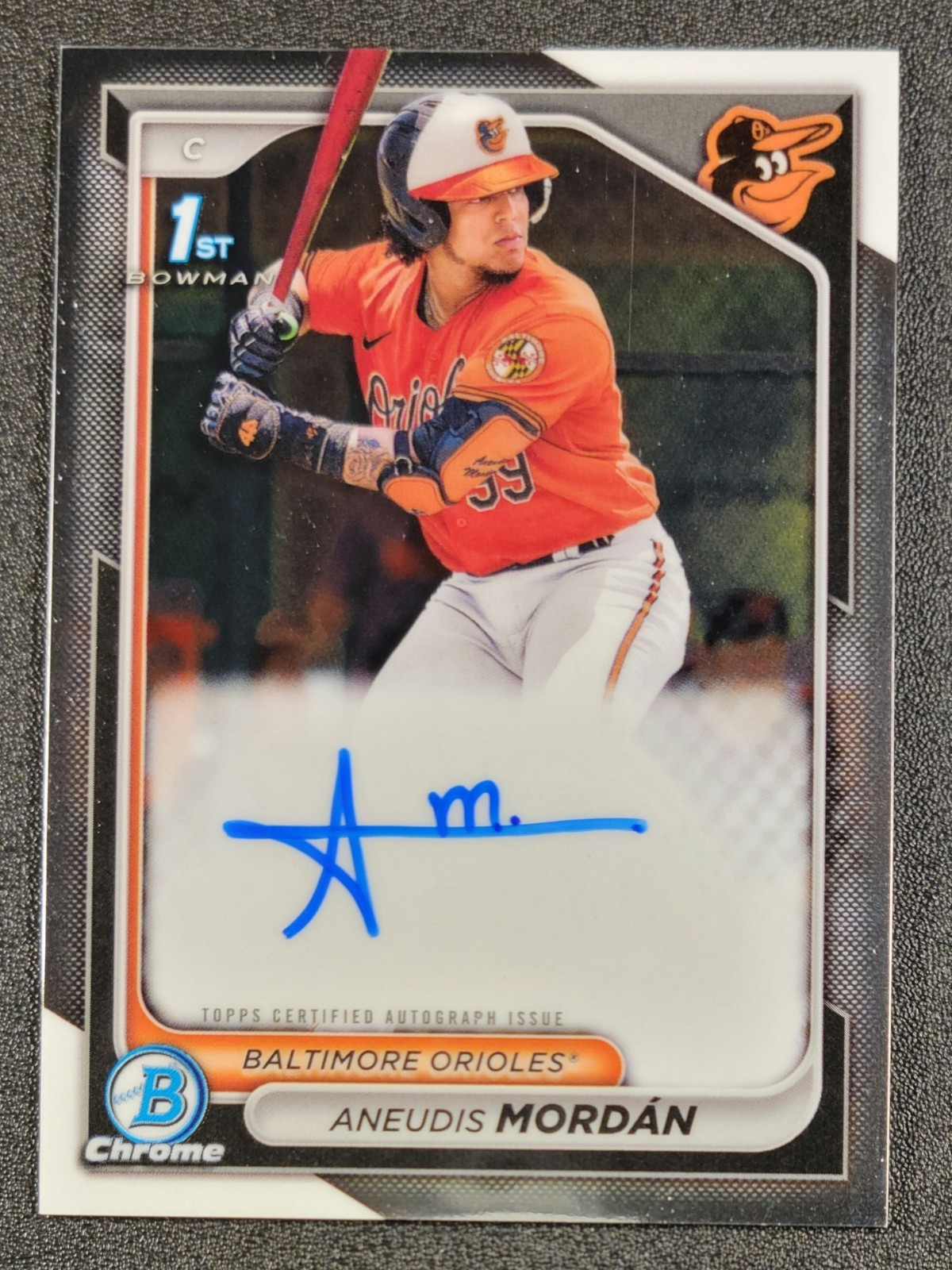 2024 Bowman - Chrome Prospect Autographs Aneudis Mordan #CPA-AMO (AU, RC)