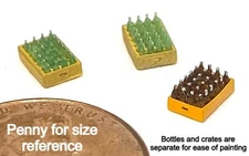 HO Scale 8 Crates and Bottles Kit by Showcase Miniatures (2401)