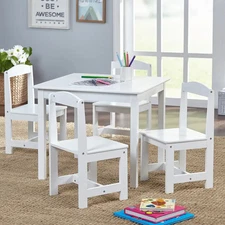 SALE! Simple Living Hayden Kids Table and Chair Set, Spacious Tabletop - White