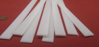 Hdpe White Bar .125'' (1/8'') Thick x 1.0'' Wide x 24'' Long, 8 Pcs, 16 Ft
