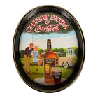 Vintage Calvert Extra Whiskey & Coca Cola Tin Oval Serving Tray Barware  14”x11”