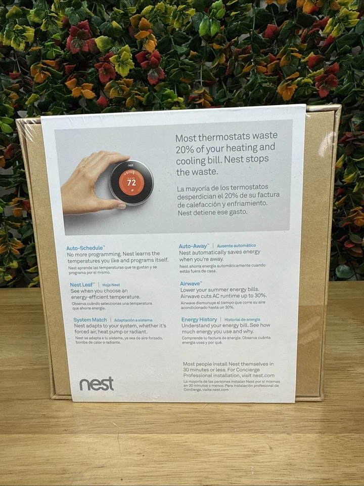 Google Nest Learning Thermostat 2nd Generation T200577 Sealed NEW Stainless Stee - Image 2 of 4