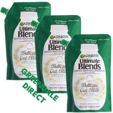 Garnier Ultimate Blends Delicate Oat Milk Shampoo Refill Pouch 500ml - 3 PACK 9.99 per litre