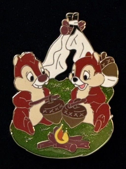 DISNEY SHOPPING CHIP & DALE LE 100 GREAT OUTDOORS CAMPING PIN CAMPFIRE RARE HTF