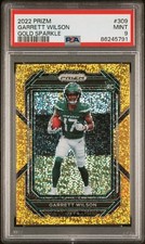 2022 Panini Prizm - Rookies Garrett Wilson #309 Gold Sparkle Prizm /24 RC PSA 9
