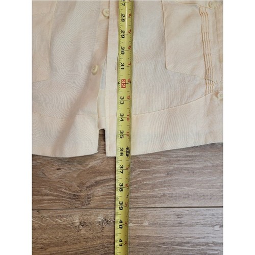 Cubavera Shirt Linen Men's 3XL Long Sleeve Button Down Creamy Yellow - Picture 7 of 11