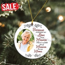 Personalized Photo Remembrance Ceramic Ornament Memorial Christmas Ornament B...