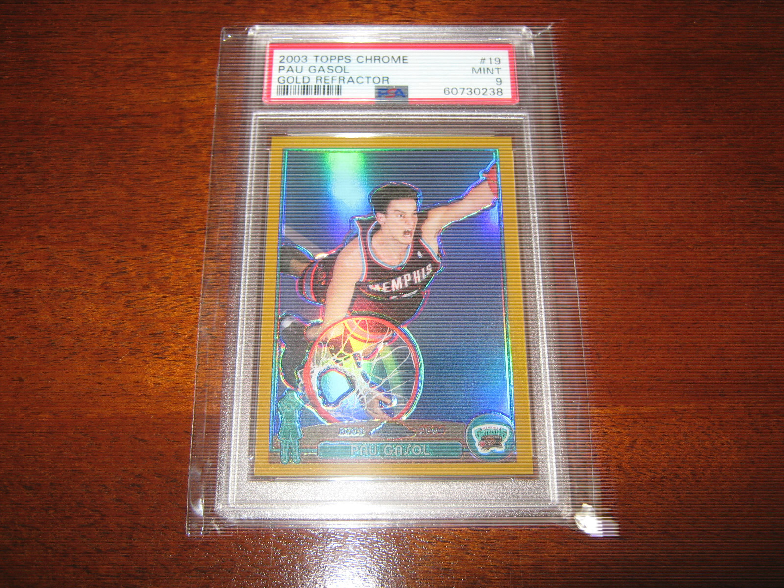 2003 Topps Chrome PAU GASOL #19 Gold Refractor 45/99 PSA 9 Mint 60730238
