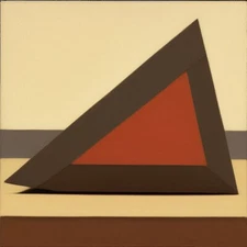 Medium Abstract Painting 2x2 ft. Post-Modernism Geometric Demrin Cubism II NEW