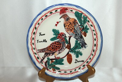 NEW! Anthropologie NATHALIE LETE Twelve Days Christmas 2 Two Turtle Doves Plate