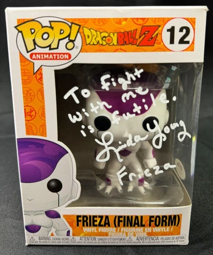 Frieza Final Form Funko Pop Dragon Ball Z #12 Linda Young Signed "Futile" PSA