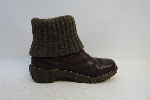 El Naturalista Womens Size 6 M Brown Leather Ankle Fold Over Boots Bootie - Picture 4 of 11